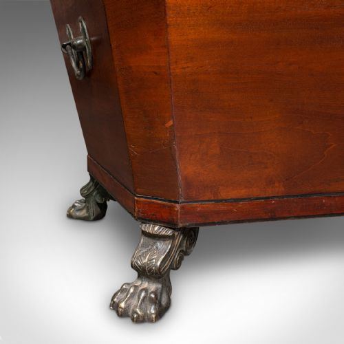 ANTIQUE SARCOPHAGUS CELLARETTE ENGLISH WINE COOLER STORAGE CASE GEORGIAN - ADDITIONAL PHOTO 10