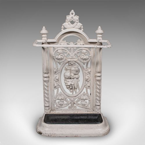 ANTIQUE PORTICO STICK STAND ENGLISH CAST IRON HALL UMBRELLA LOOP VICTORIAN - ADDITIONAL PHOTO 1
