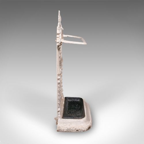 ANTIQUE PORTICO STICK STAND ENGLISH CAST IRON HALL UMBRELLA LOOP VICTORIAN - ADDITIONAL PHOTO 2