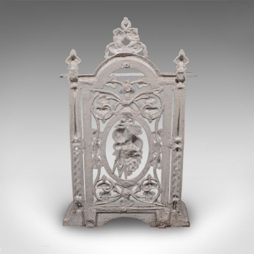 ANTIQUE PORTICO STICK STAND ENGLISH CAST IRON HALL UMBRELLA LOOP VICTORIAN - ADDITIONAL PHOTO 3