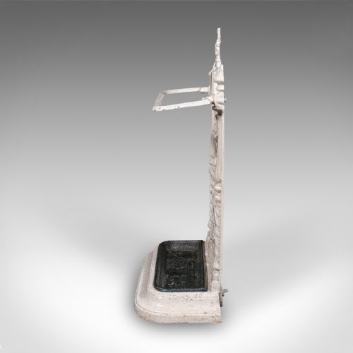 ANTIQUE PORTICO STICK STAND ENGLISH CAST IRON HALL UMBRELLA LOOP VICTORIAN - ADDITIONAL PHOTO 4