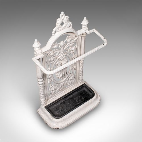 ANTIQUE PORTICO STICK STAND ENGLISH CAST IRON HALL UMBRELLA LOOP VICTORIAN - ADDITIONAL PHOTO 5