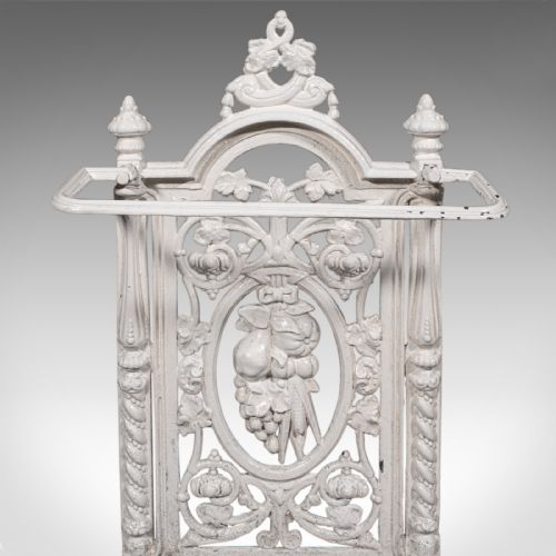 ANTIQUE PORTICO STICK STAND ENGLISH CAST IRON HALL UMBRELLA LOOP VICTORIAN - ADDITIONAL PHOTO 7