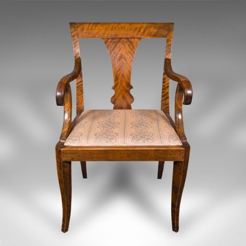 VINTAGE ELBOW CHAIR CONTINENTAL SATINWOOD SEAT BIEDERMEIER TASTE ART DECO - ADDITIONAL PHOTO 1