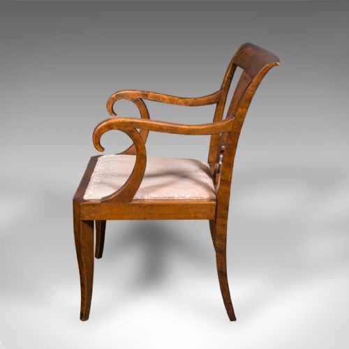 VINTAGE ELBOW CHAIR CONTINENTAL SATINWOOD SEAT BIEDERMEIER TASTE ART DECO - ADDITIONAL PHOTO 4