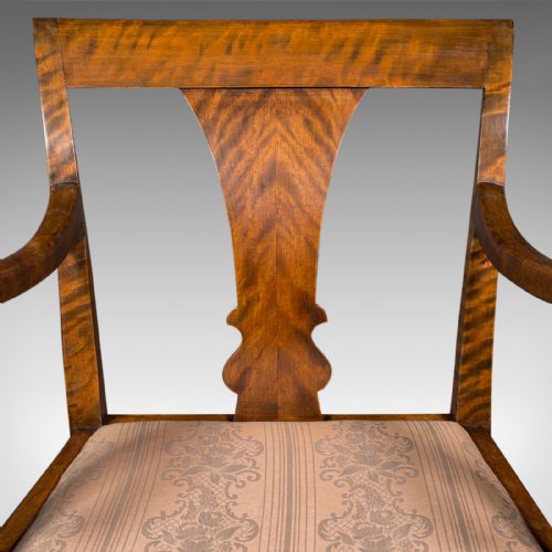VINTAGE ELBOW CHAIR CONTINENTAL SATINWOOD SEAT BIEDERMEIER TASTE ART DECO - ADDITIONAL PHOTO 7