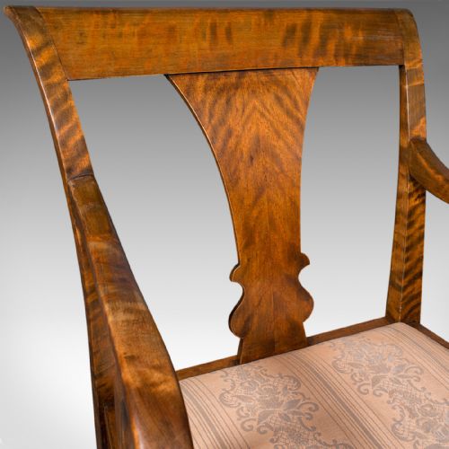VINTAGE ELBOW CHAIR CONTINENTAL SATINWOOD SEAT BIEDERMEIER TASTE ART DECO - ADDITIONAL PHOTO 8