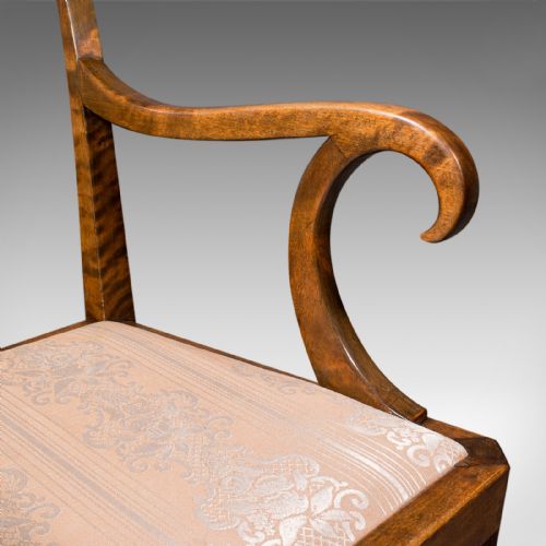 VINTAGE ELBOW CHAIR CONTINENTAL SATINWOOD SEAT BIEDERMEIER TASTE ART DECO - ADDITIONAL PHOTO 10