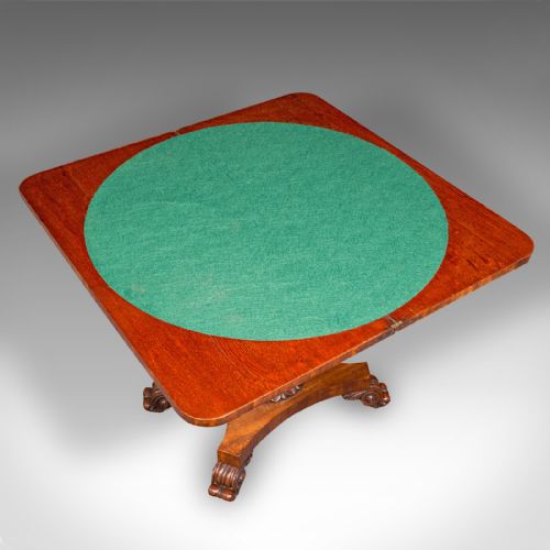 ANTIQUE FOLD OVER PARLOUR CARD TABLE ENGLISH GAMES SIDE WILLIAM IV C1835 - ADDITIONAL PHOTO 8