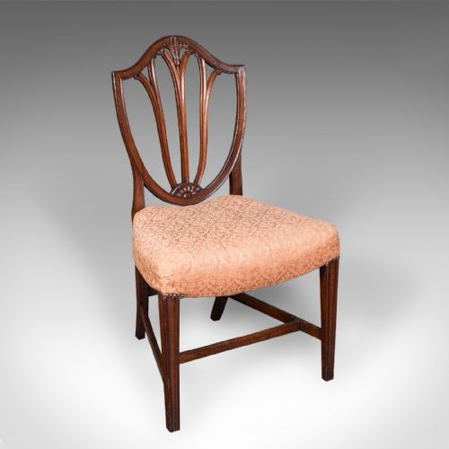 PAIR OF ANTIQUE HEPPLEWHITE SIDE CHAIRS ENGLISH FRUITWOOD HALL SEAT GEORGIAN - ADDITIONAL PHOTO 2