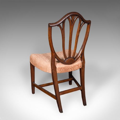 PAIR OF ANTIQUE HEPPLEWHITE SIDE CHAIRS ENGLISH FRUITWOOD HALL SEAT GEORGIAN - ADDITIONAL PHOTO 3