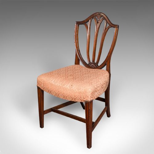 PAIR OF ANTIQUE HEPPLEWHITE SIDE CHAIRS ENGLISH FRUITWOOD HALL SEAT GEORGIAN - ADDITIONAL PHOTO 5