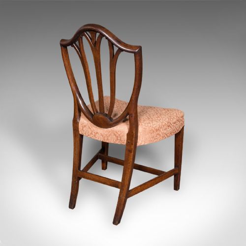 PAIR OF ANTIQUE HEPPLEWHITE SIDE CHAIRS ENGLISH FRUITWOOD HALL SEAT GEORGIAN - ADDITIONAL PHOTO 6