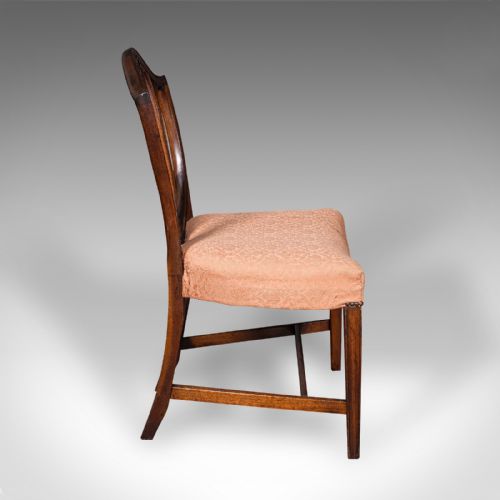 PAIR OF ANTIQUE HEPPLEWHITE SIDE CHAIRS ENGLISH FRUITWOOD HALL SEAT GEORGIAN - ADDITIONAL PHOTO 7