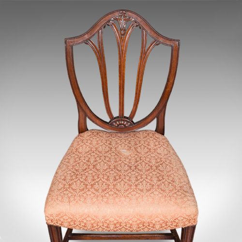PAIR OF ANTIQUE HEPPLEWHITE SIDE CHAIRS ENGLISH FRUITWOOD HALL SEAT GEORGIAN - ADDITIONAL PHOTO 8