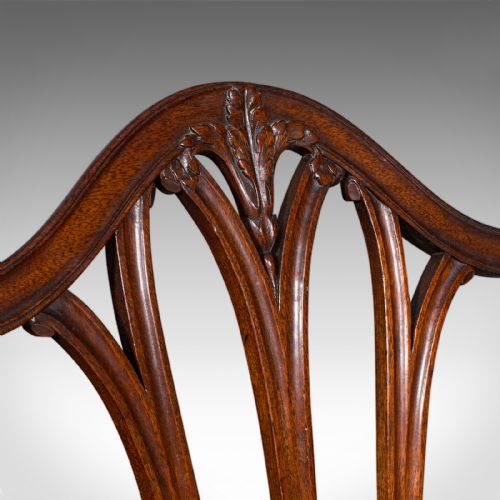 PAIR OF ANTIQUE HEPPLEWHITE SIDE CHAIRS ENGLISH FRUITWOOD HALL SEAT GEORGIAN - ADDITIONAL PHOTO 10