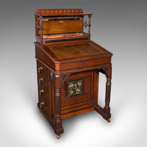 ANTIQUE AESTHETIC PERIOD DAVENPORT ENGLISH WALNUT WRITING DESK VICTORIAN - ADDITIONAL PHOTO 1