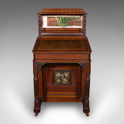 ANTIQUE AESTHETIC PERIOD DAVENPORT ENGLISH WALNUT WRITING DESK VICTORIAN - ADDITIONAL PHOTO 2