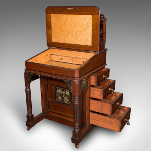 ANTIQUE AESTHETIC PERIOD DAVENPORT ENGLISH WALNUT WRITING DESK VICTORIAN - ADDITIONAL PHOTO 3