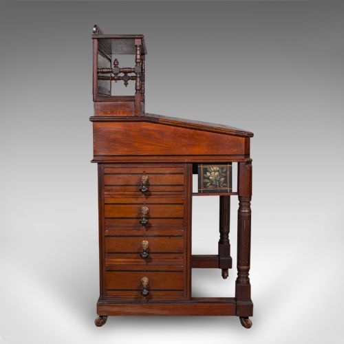 ANTIQUE AESTHETIC PERIOD DAVENPORT ENGLISH WALNUT WRITING DESK VICTORIAN - ADDITIONAL PHOTO 4