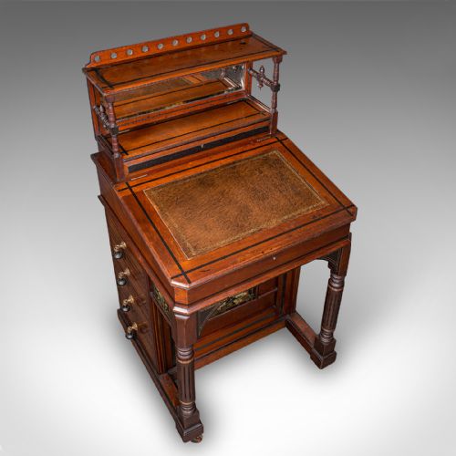 ANTIQUE AESTHETIC PERIOD DAVENPORT ENGLISH WALNUT WRITING DESK VICTORIAN - ADDITIONAL PHOTO 7