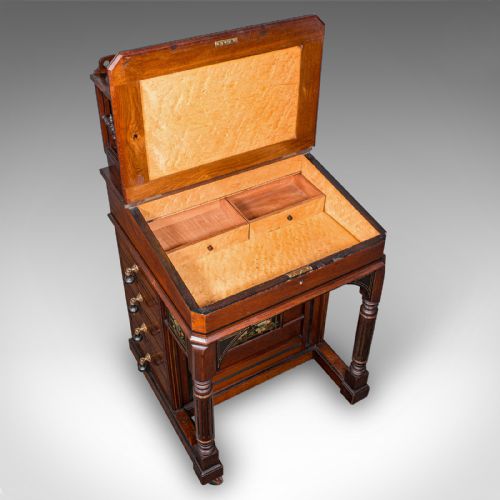 ANTIQUE AESTHETIC PERIOD DAVENPORT ENGLISH WALNUT WRITING DESK VICTORIAN - ADDITIONAL PHOTO 8
