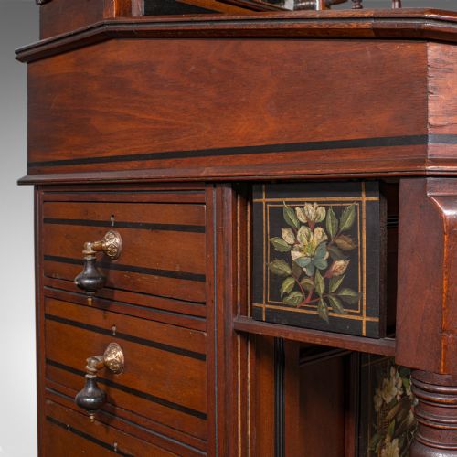 ANTIQUE AESTHETIC PERIOD DAVENPORT ENGLISH WALNUT WRITING DESK VICTORIAN - ADDITIONAL PHOTO 11