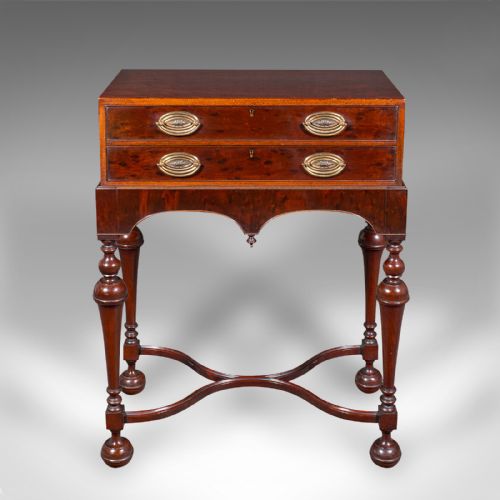 ANTIQUE CONSOLE TABLE ENGLISH ELM HALL SIDE QUEEN ANNE REVIVAL VICTORIAN - ADDITIONAL PHOTO 2