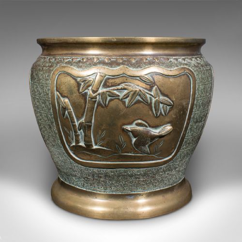 ANTIQUE EDO PERIOD DECORATIVE PLANTER JAPANESE BRONZE JARDINIERE VICTORIAN - ADDITIONAL PHOTO 2