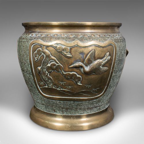 ANTIQUE EDO PERIOD DECORATIVE PLANTER JAPANESE BRONZE JARDINIERE VICTORIAN - ADDITIONAL PHOTO 3