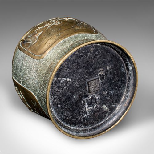 ANTIQUE EDO PERIOD DECORATIVE PLANTER JAPANESE BRONZE JARDINIERE VICTORIAN - ADDITIONAL PHOTO 5