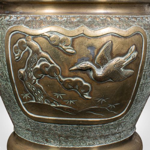 ANTIQUE EDO PERIOD DECORATIVE PLANTER JAPANESE BRONZE JARDINIERE VICTORIAN - ADDITIONAL PHOTO 7