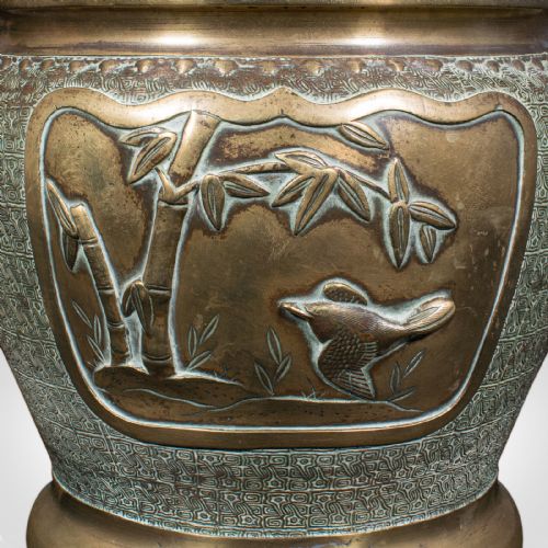 ANTIQUE EDO PERIOD DECORATIVE PLANTER JAPANESE BRONZE JARDINIERE VICTORIAN - ADDITIONAL PHOTO 8