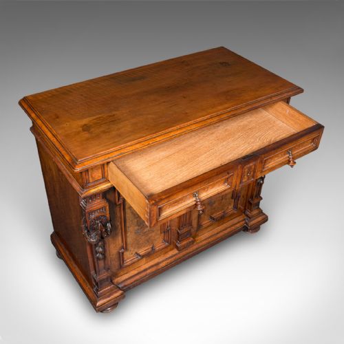 ANTIQUE DRAWING ROOM CABINET FRENCH WALNUT BUFFET NEOCLASSICAL VICTORIAN - ADDITIONAL PHOTO 6