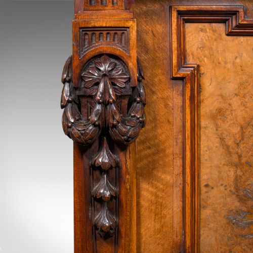 ANTIQUE DRAWING ROOM CABINET FRENCH WALNUT BUFFET NEOCLASSICAL VICTORIAN - ADDITIONAL PHOTO 8