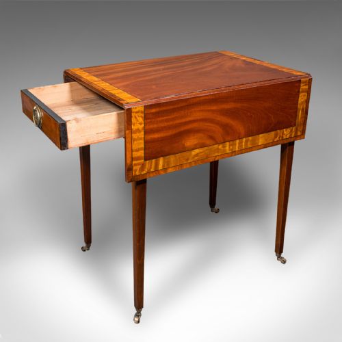 fig 1. Antique Pembroke Table, English, Drop Leaf, Occasional, Tea, Regency, Circa 1820