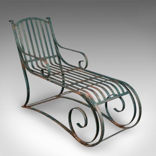 fig 2. Antique Garden Lounger Set, English, Outdoor, Rocker, Steamer Chair, Edwardian