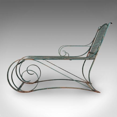 fig 3. Antique Garden Lounger Set, English, Outdoor, Rocker, Steamer Chair, Edwardian