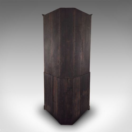 fig 4. 7' Tall Antique Country Manor Corner Cabinet, Scottish Oak, Cupboard, Georgian