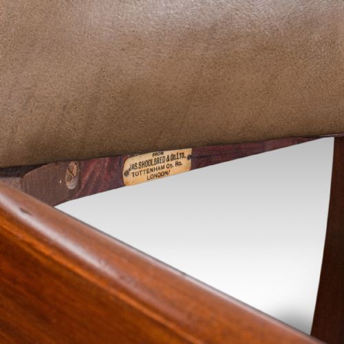 ANTIQUE MORNING ROOM SIDE CHAIR ENGLISH WALNUT ELBOW SEAT SHOOLBRED EDWARDIAN - ADDITIONAL PHOTO 10