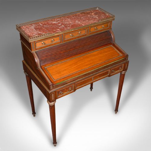 ANTIQUE LADY'S WRITING DESK FRENCH MARBLE ROLL TOP BUREAUX VICTORIAN C1850 - ADDITIONAL PHOTO 7
