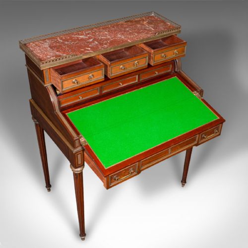 ANTIQUE LADY'S WRITING DESK FRENCH MARBLE ROLL TOP BUREAUX VICTORIAN C1850 - ADDITIONAL PHOTO 9