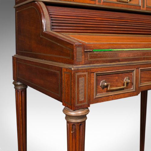 ANTIQUE LADY'S WRITING DESK FRENCH MARBLE ROLL TOP BUREAUX VICTORIAN C1850 - ADDITIONAL PHOTO 11