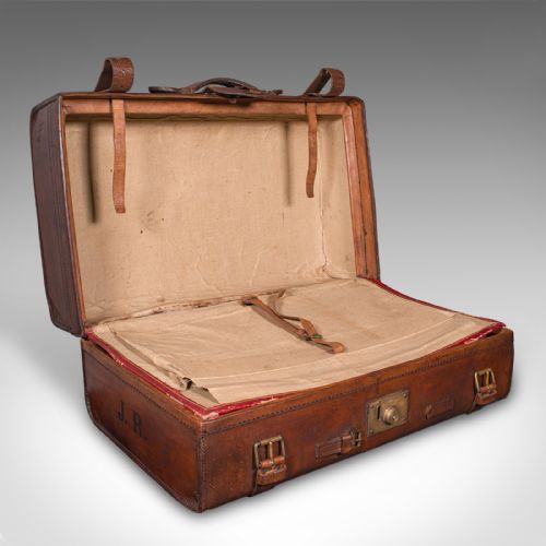 fig 2. Antique Country Gentleman's Suitcase, Scottish, Leather, Travel Case, Edwardian