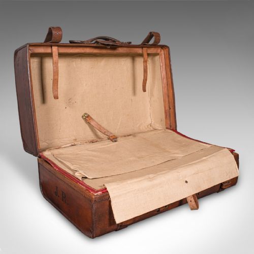fig 3. Antique Country Gentleman's Suitcase, Scottish, Leather, Travel Case, Edwardian