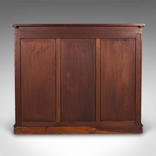 LARGE ANTIQUE GLAZED DISPLAY CABINET ENGLISH DRAWING ROOM BOOKCASE EDWARDIAN - ADDITIONAL PHOTO 4