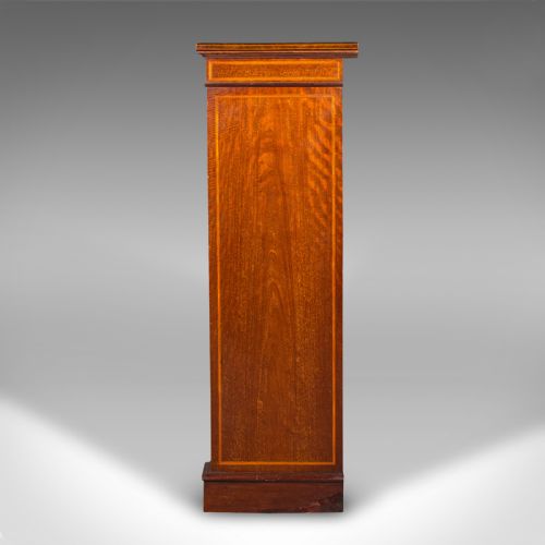 LARGE ANTIQUE GLAZED DISPLAY CABINET ENGLISH DRAWING ROOM BOOKCASE EDWARDIAN - ADDITIONAL PHOTO 5
