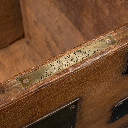 ANTIQUE SILVER CHEST ENGLISH OAK CAST IRON STORAGE TRUNK VICTORIAN C1860 - ADDITIONAL PHOTO 10