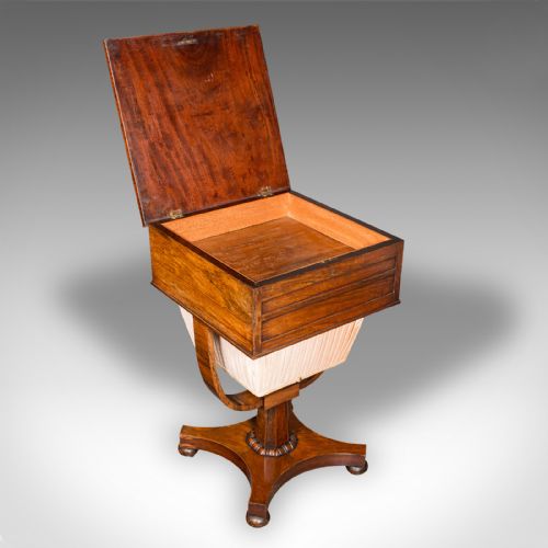 fig 2. Antique Dual Aspect Sewing Table, English, Ladies, Work Box, Regency, Circa 1820