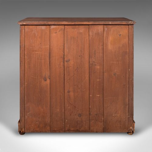 LARGE ANTIQUE GENTLEMAN'S TALLBOY ENGLISH WALNUT CHEST OF DRAWERS VICTORIAN - ADDITIONAL PHOTO 4